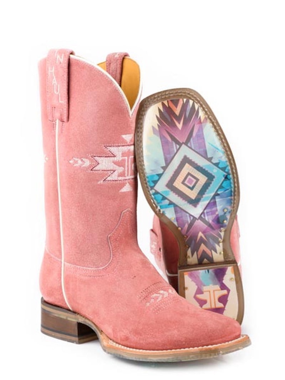 Tin Haul Pretty In Pink Suede Boots Women’s Sz 6.5